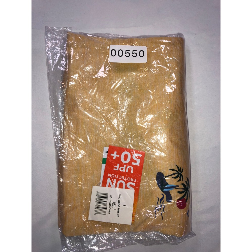 Surf & Swim Co Mens Long Sleeve Swim Tee UPF 50+ Wild Honey Yellow TS221-12 L - Picture 5 of 5